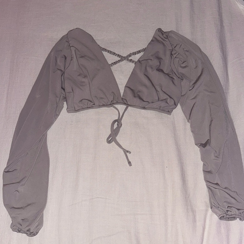 Forever 21 V-neckl Strappy Back Crop Blouse